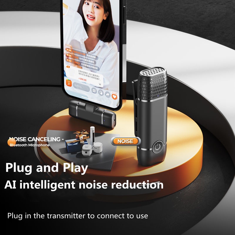 Micro không dây/mini mic livestream/micro không dây cài áo cho iphone/ipad/Android Youtube/live stream Facebook Vlog