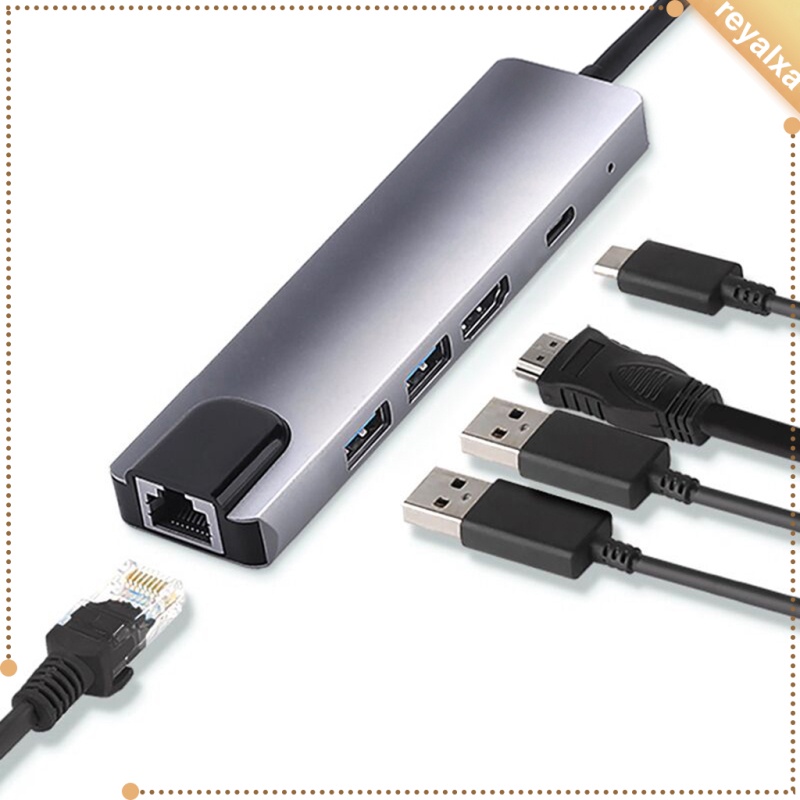 Bộ Chia Cổng Usb Type C 5 Trong 1 Rj-45 Lan 4k Hdmi 2 Usb 3.0 Pd | BigBuy360 - bigbuy360.vn