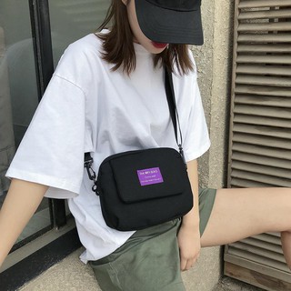 Túi đeo chéo canvas đơn giản Unisex