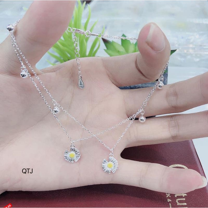 LẮC CHÂN BẠC HOA CÚC KHUYẾT CÁNH | BigBuy360 - bigbuy360.vn