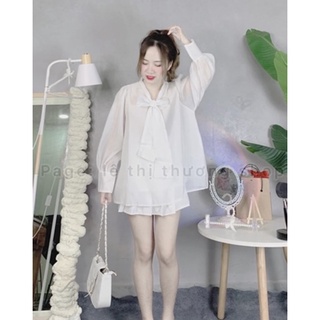 Áo kiểu voan cột nơ to💋