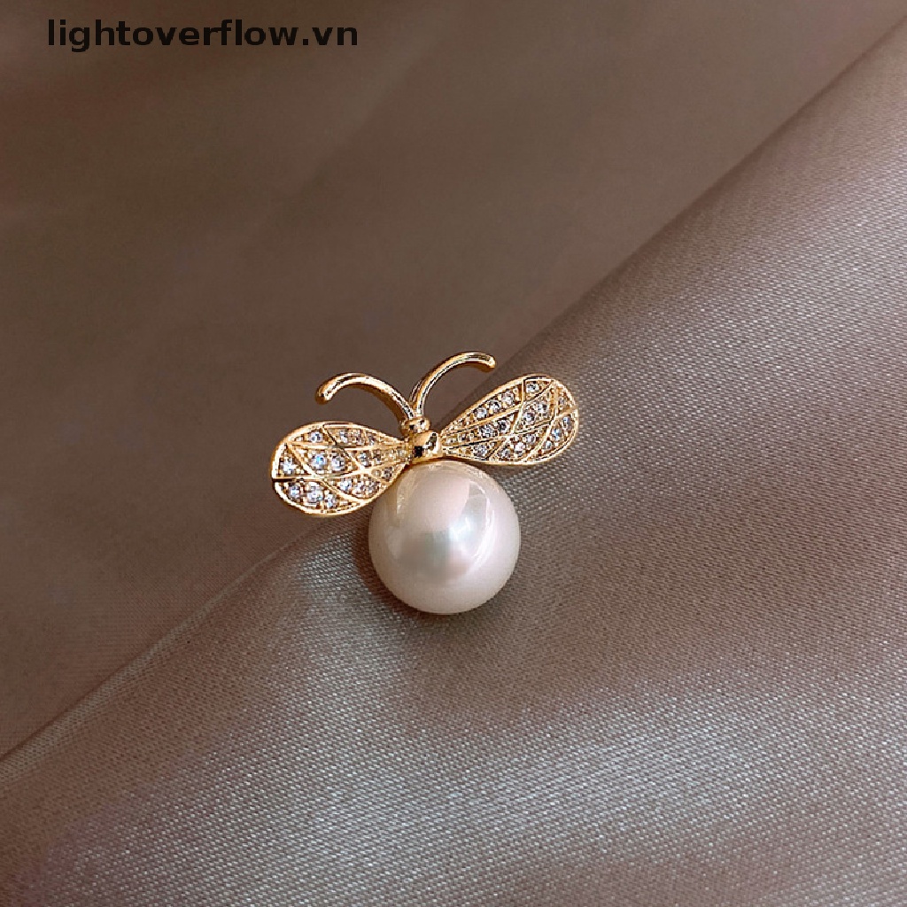 Ghim Cài Áo Hình Bướm Đính Ngọc Trai Nhân Tạo Lớn Thời Trang