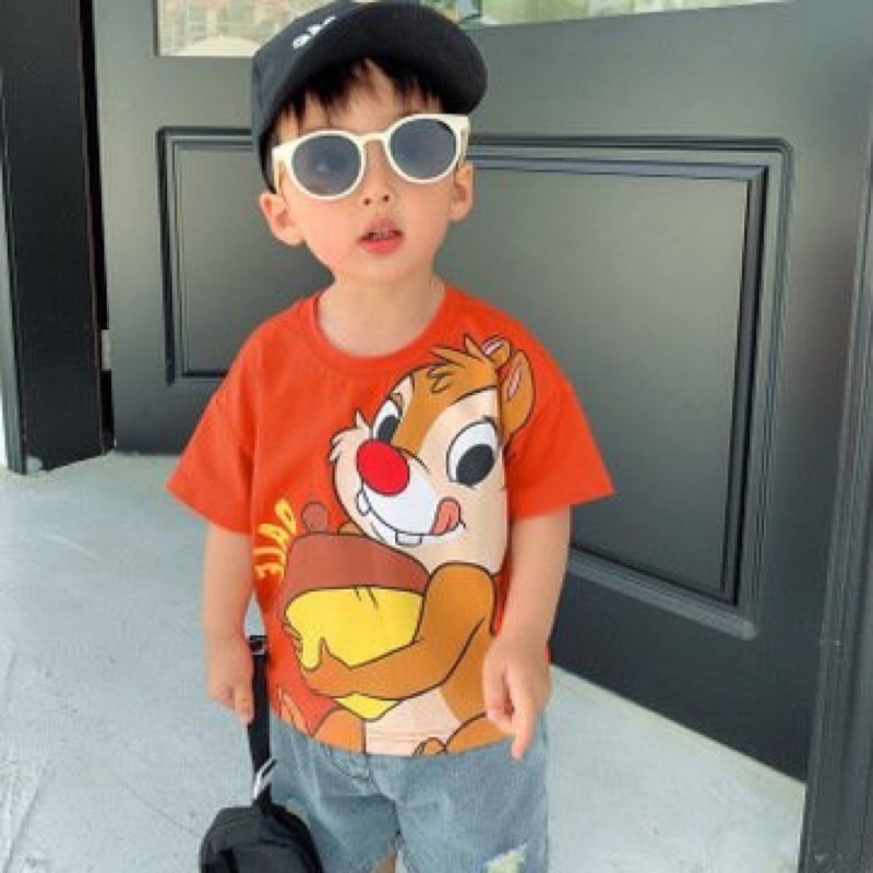 Áo cộc tay thun lạnh hoạt hình cho bé