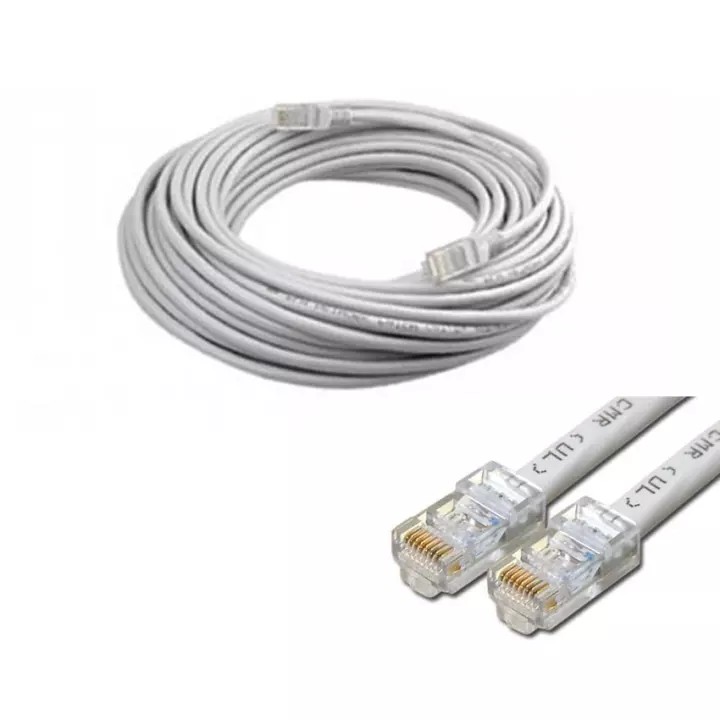 Cáp mạng bấm sẵn 2 đầu CAT 6A dài 15m, 20m, 25m, 30m, 35m, 40m, 45m, 50m, 60m, 70m, 80m, 100m (xanh, trắng) loại tốt