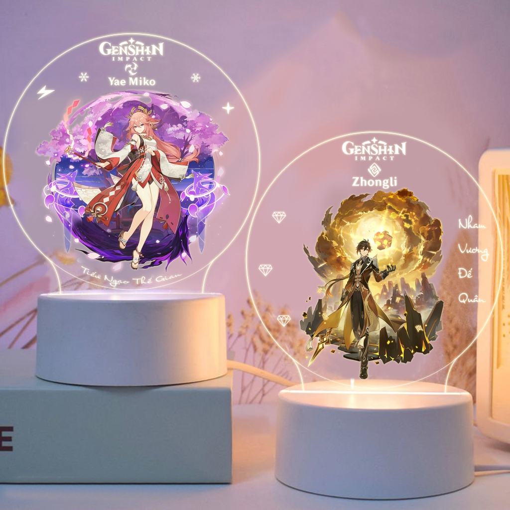 Đèn led in hình thegioipuzzle genshin impact họa tiết anime ganyu - ảnh sản phẩm 2