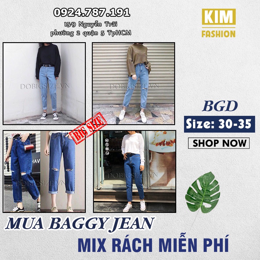 Quần baggy bigsize KIM FASHION ,quần baggy không co giãn lưng cao BGD đậm 30-38 từ 60-90kg tùy theo chiều cao