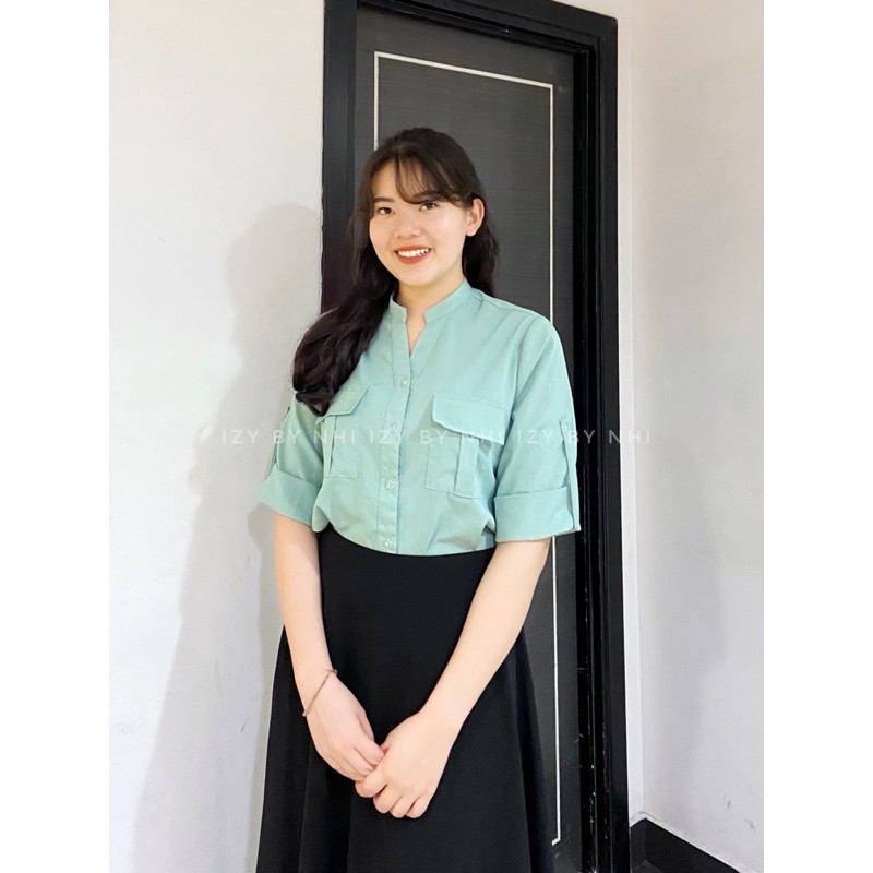 ÁO SƠ MI CỔ TÀU BIGSIZE THIẾT KẾ - IZYBYNHI | BigBuy360 - bigbuy360.vn