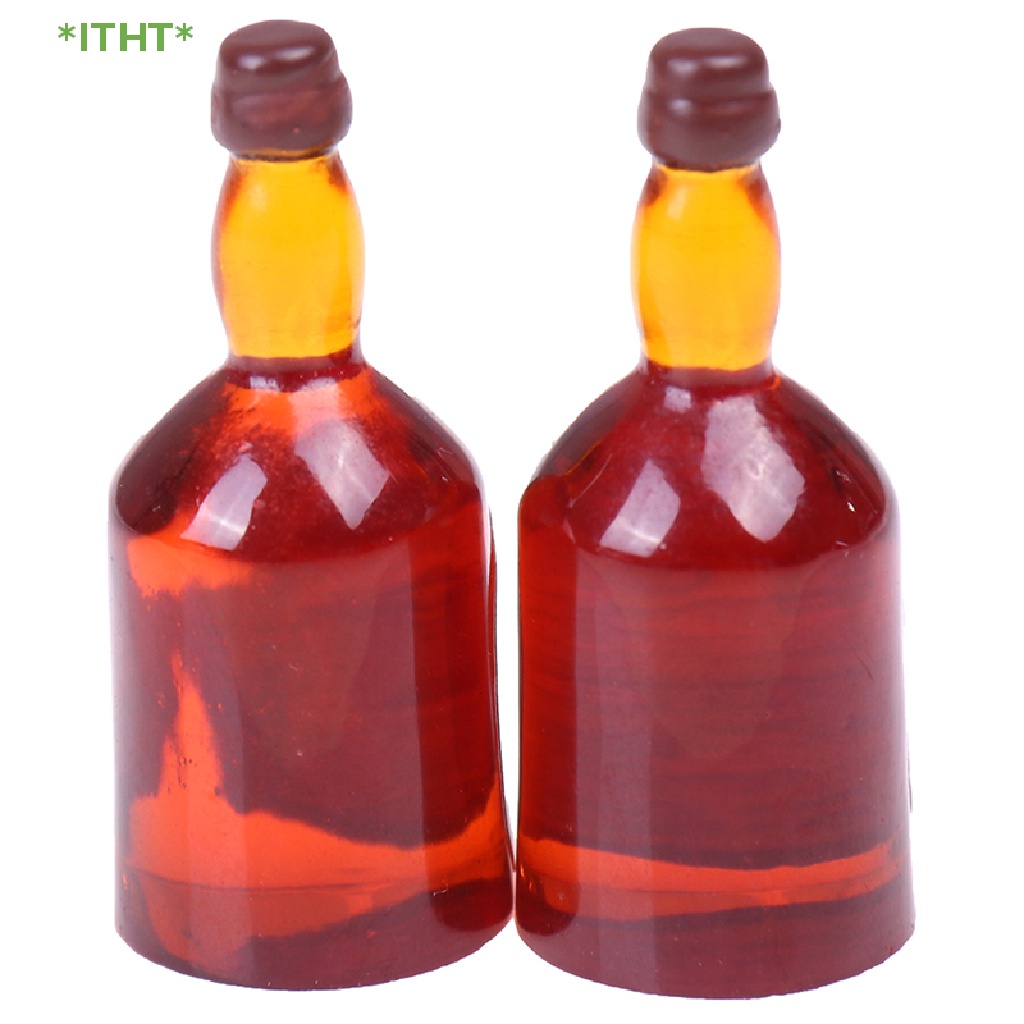 Bộ 2 Chai Rượu Whiskey Đồ Chơi Búp Bê Cỡ 1 / 12 Mới