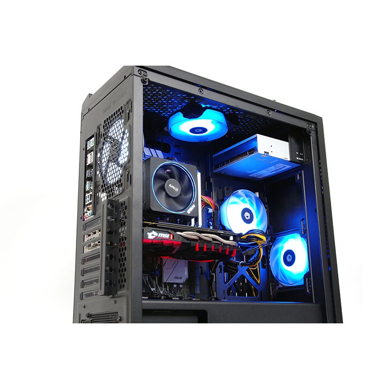 Bộ kit 3 Quạt Fan Case 12cm ID-Cooling DF-12025 RGB TRIO - Quạt thổi radiator, case, sức gió lớn, RGB đa màu tuyệt đẹp