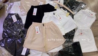 Quần sooc đũi xước 2 cúc cho nữ