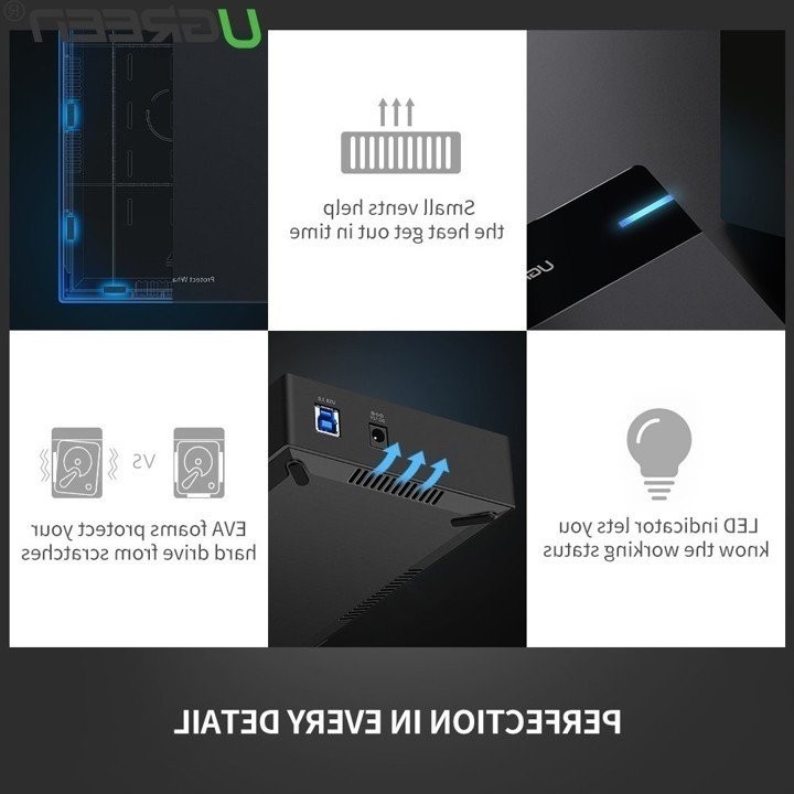 HDD Box 3.5 inch Sata/USB 3.0 hỗ trợ 10TB Chính Hãng Ugreen 50422