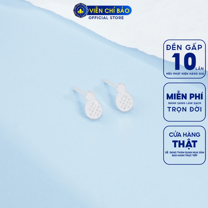 Bông tai dứa chất liệu bạc 925 thời trang phụ kiện trang sức nữ thương hiệu Viễn Chí Bảo E083