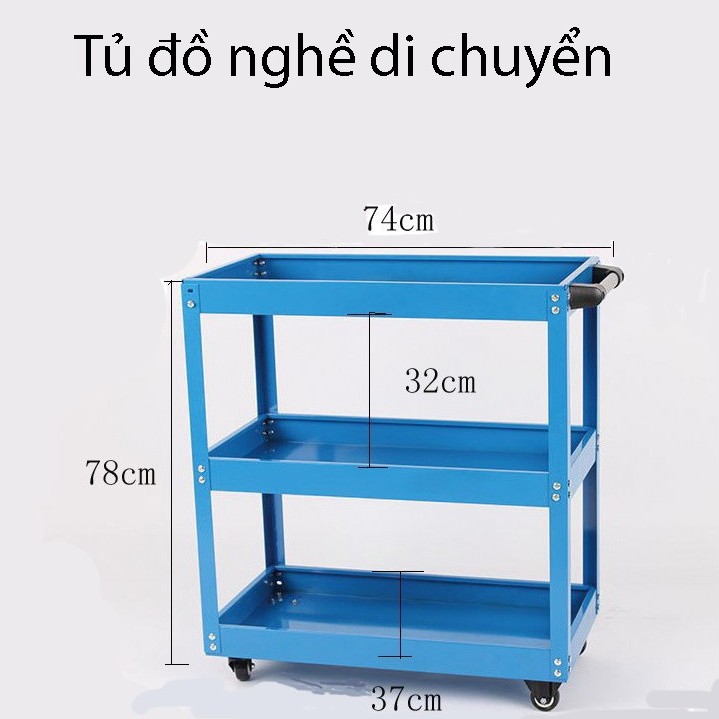 Xe đẩy đồ đi động ,tủ đồ nghề xe đẩy dụng cụ 3 ngăn YH-003