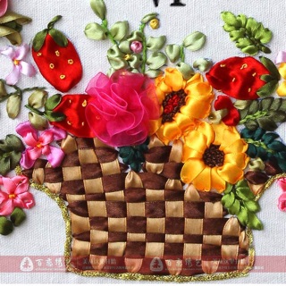 Tranh thêu ruy băng 60x45cm