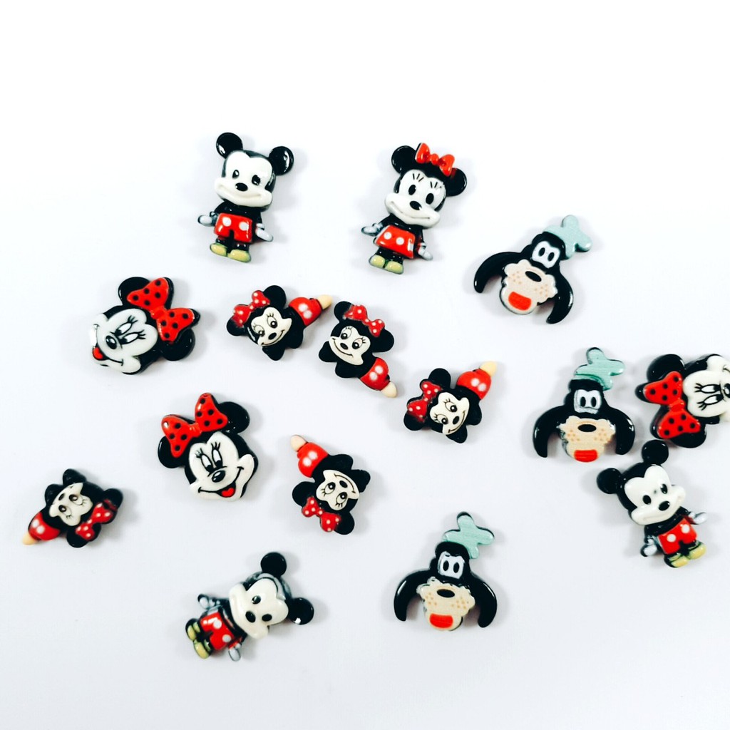 [ Chủ đề Mickey ] Nút gắn hkdesign/ phụ kiện trang trí loại đá cứng mô hình 3D - Sticker dép