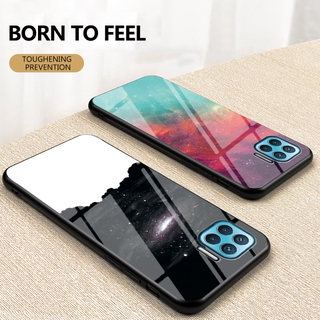 Ốp Điện Thoại Kính Cường Lực Góc Mềm Hình Bầu Trời Đầy Sao Màu Gradient Cho OPPO F17 Pro A93 A73 2020