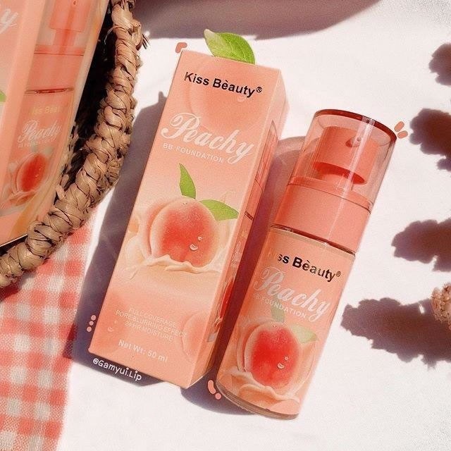 Kem Nền Che Khuyết Điểm Lâu Trôi KISS BEAUTY Peachy 50ml- Lizan kho sỉ mỹ phẩm tp hcm