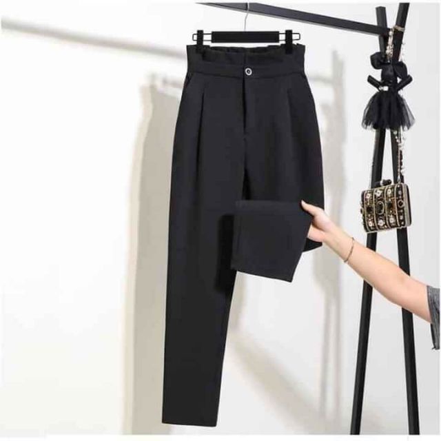 Quần baggy nữ cạp lưng cao xếp ly chất vải vitex cao cấp che khuyết điểm chân, thanh lịch | BigBuy360 - bigbuy360.vn