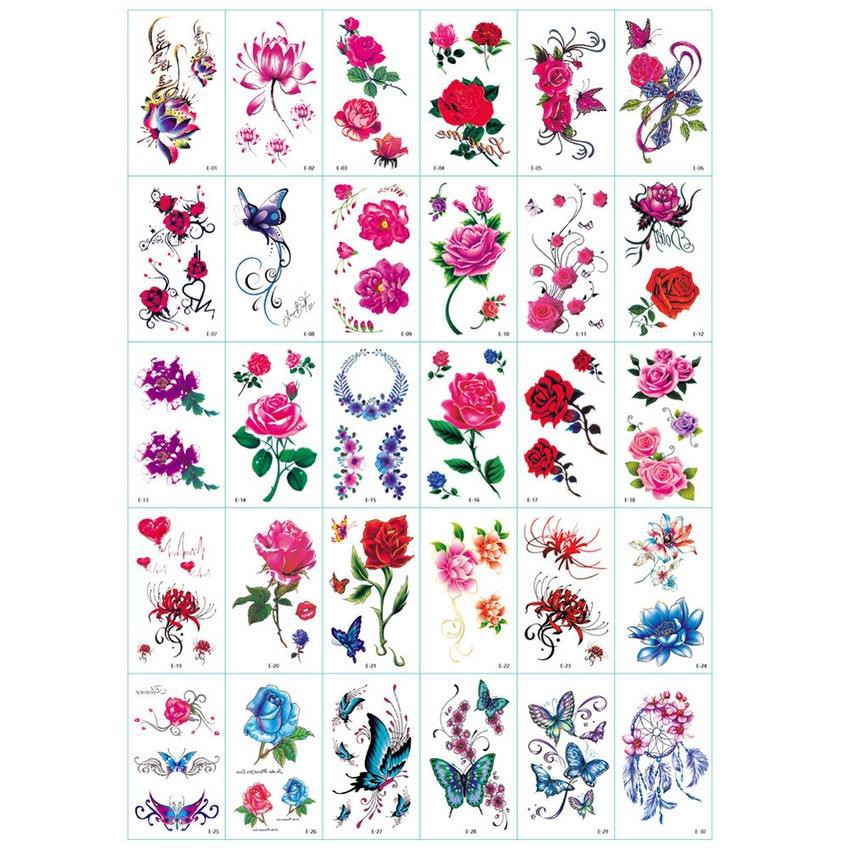 (lẻ tấm) Hình xăm ảnh sticker ảnh dán dễ thương cosplay ngộ nghĩnh bỉ ngạn hoa cổ trang