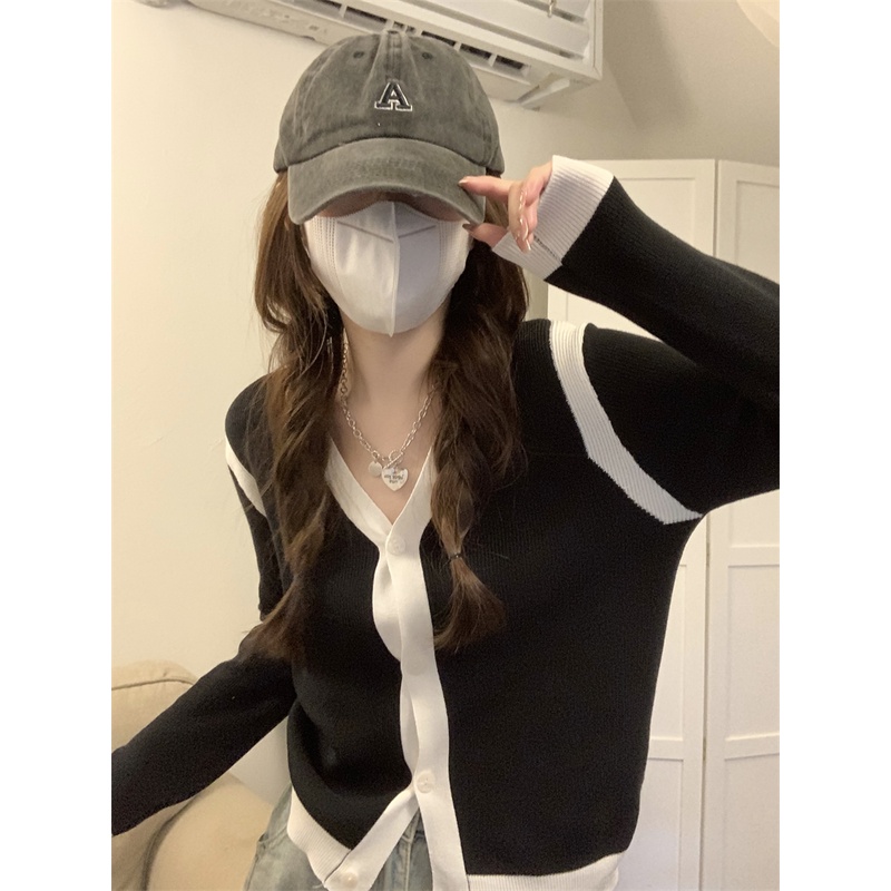 ZHELIHANGFEI Áo Khoác Len Cardigan Tay Dài Cổ Chữ V Thời Trang Cho Nữ