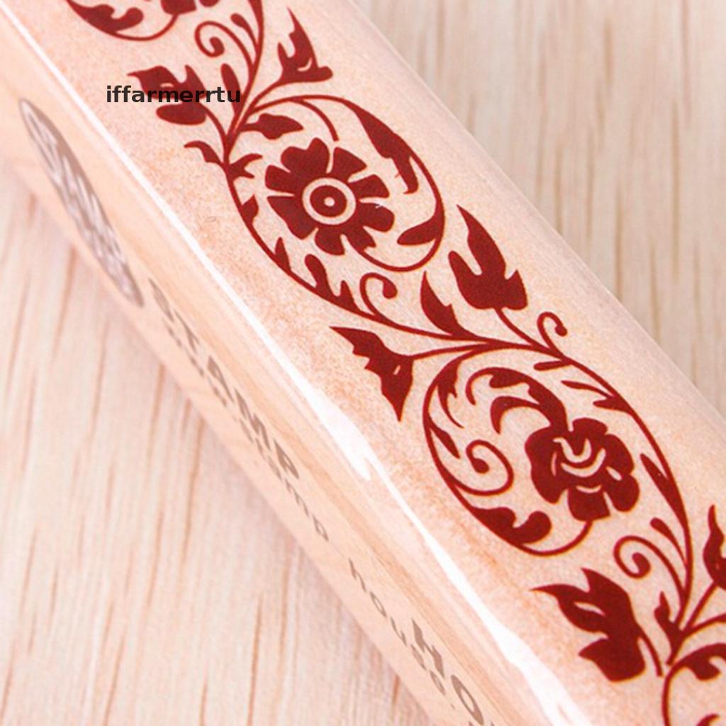{iffarmerrtu} NEW Wooden Rubber Flower Lace Stamp Floral Seal Scrapbook Handwrite Wedding Craft For Decoration hye