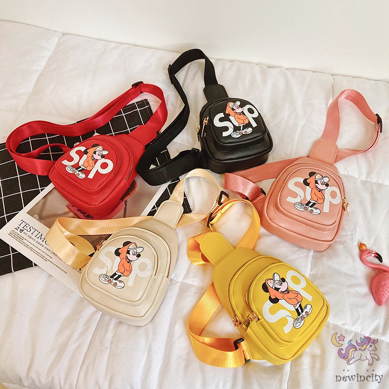 Túi Đeo Chéo Hình Chuột Mickey Xinh Xắn Cho Bé Gái