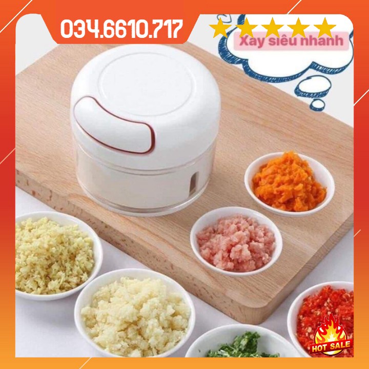 Xay tỏi ớt mini bằng tay Mini Food Chopper, máy xay thịt thực phẩm