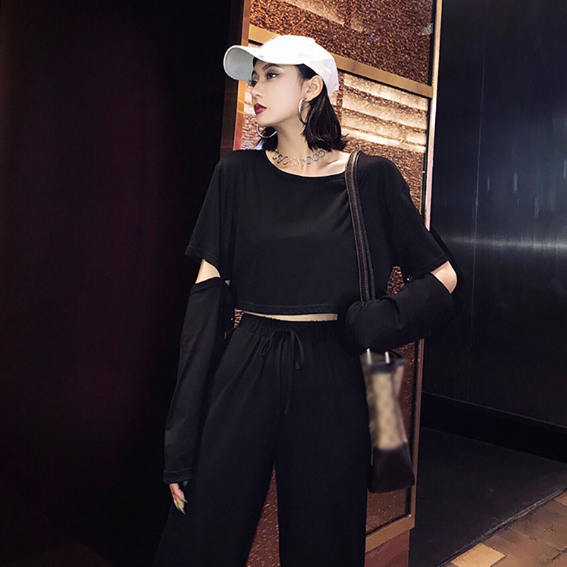 Women T-Shirt Round Collar Solid Color Long Sleeved Shirt Tops