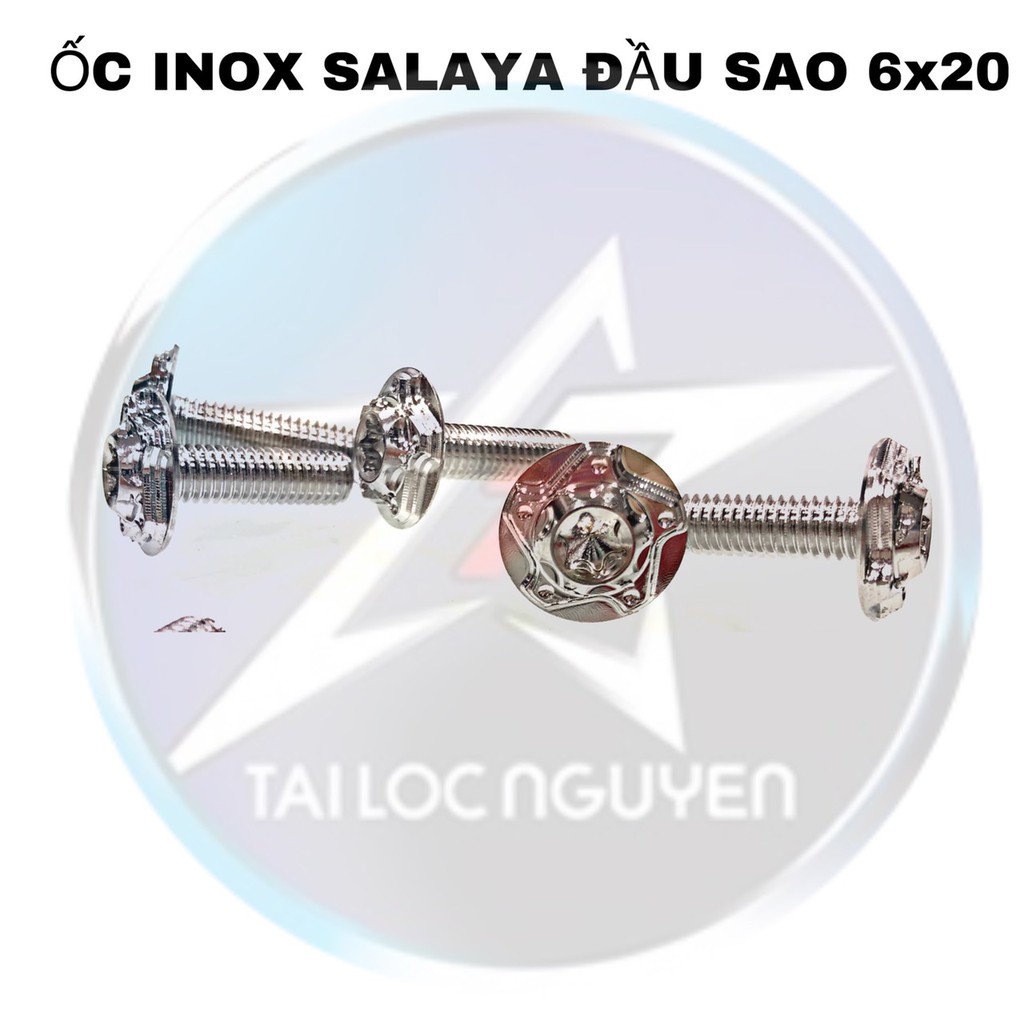 ỐC INOX SALAYA ĐẦU SAO SIZE 5LI - 6LI - 8LI