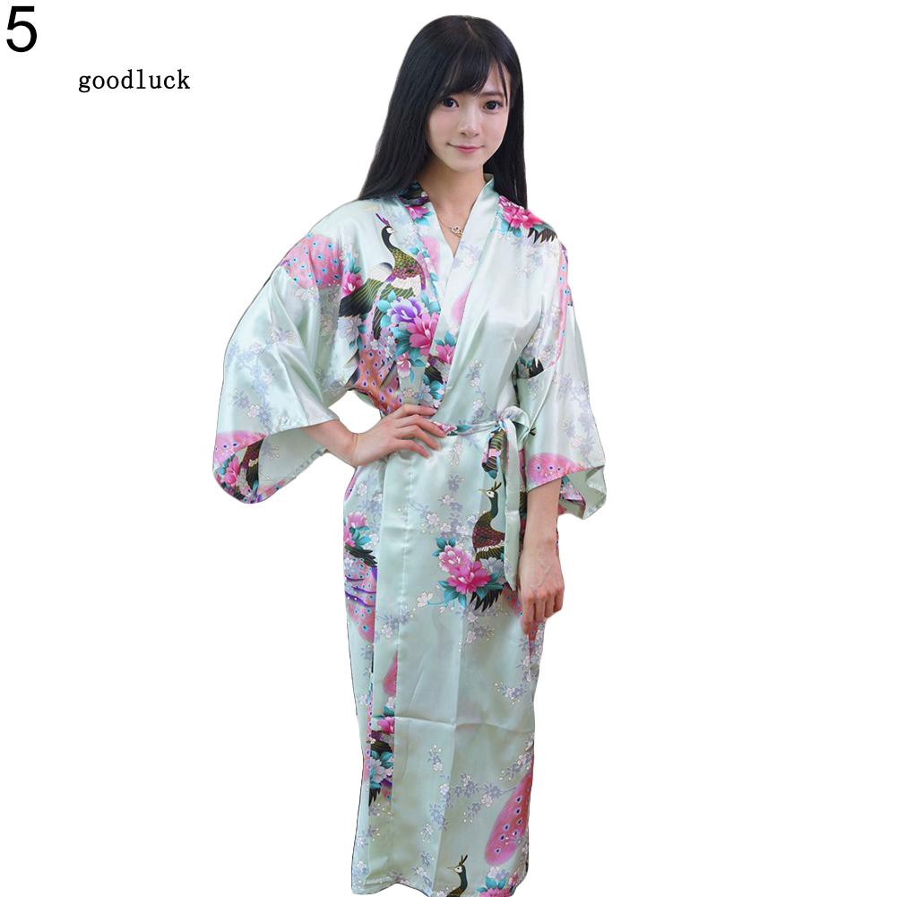 Áo choàng ngủ dài in hoa kiểu kimono đẹp mắt cho nữ | BigBuy360 - bigbuy360.vn