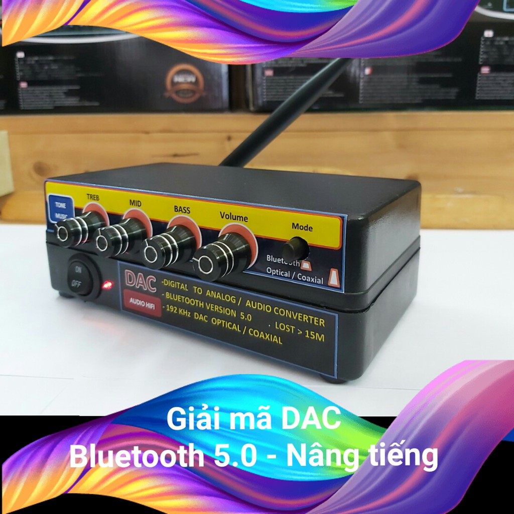 Bộ giải mã cáp quang DAC. Nâng tiếng D.I.Y-Bluetooth 5.0