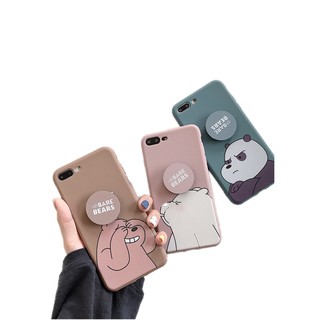 Ốp điện thoại hình chú gấu kèm giá đỡ cho iPhone 6/6S/6P/6SP/7/7P/8/8P/X/XS/XR/XS MAX
