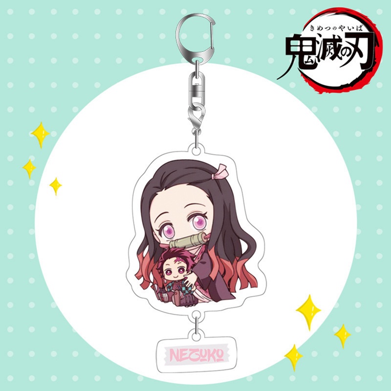 Móc Khóa Bằng Acrylic Họa Tiết Hoạt Hình Demon Slayer Kimetsu No Yaiba Tanjiro Kamado Dễ Thương