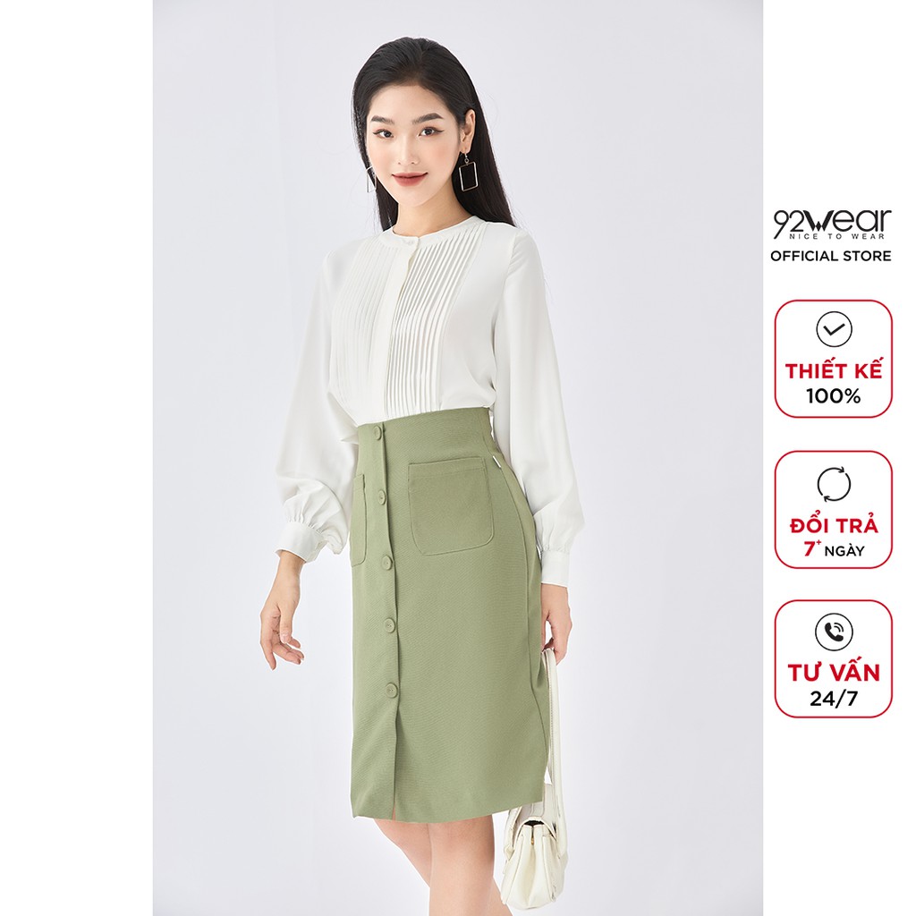 Chân váy dài công sở 92WEAR thiết kế 2 túi thanh lịch tôn dáng JDA1586 | BigBuy360 - bigbuy360.vn