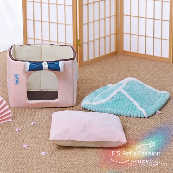 ♡ F.S ♡Nhật Bản hoa anh đào tuyết giường cho thú cưng / giường cho mèo / cũi cho chó bốn mùa có thể tháo rời và giặt được