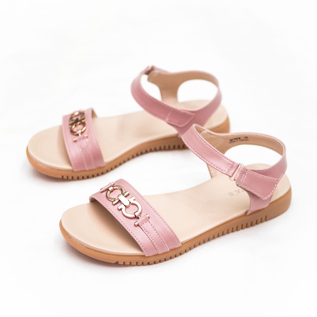 GIÀY SANDAL QUAI HẬU ĐẾ BẰNG QUAI NGANG NỮ BITA'S SYN.257 (ĐEN + HỒNG) - BITAS