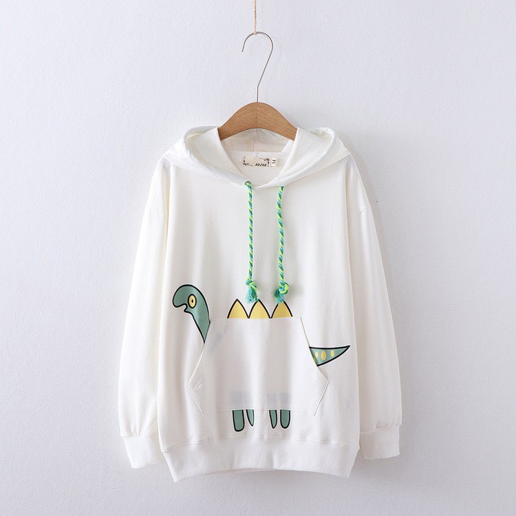 ÁO KHOÁC HOODIE NỮ UNISEX IN HÌNH KHỦNG LONG SỪNG NHÍ MẪU MỚI