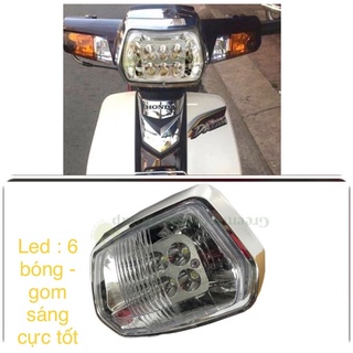 Bộ đèn led 6 nhân siêu sáng cho xe super Dream