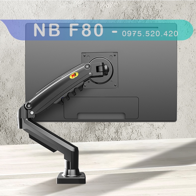 NB–F80 /Giá Treo Màn hình máy tính/ Tay treo màn hình/ Xoay 360 độ [Màn Hình 17&quot; - 27&quot;] – [ Ưu việt hơn XL03/ M051]