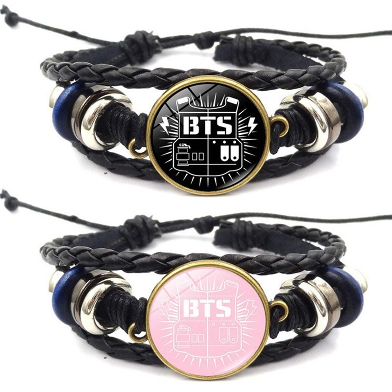 Vòng đeo tay da nhiều lớp phong cách BTS Bangtan Boys thời trang Hàn Quốc