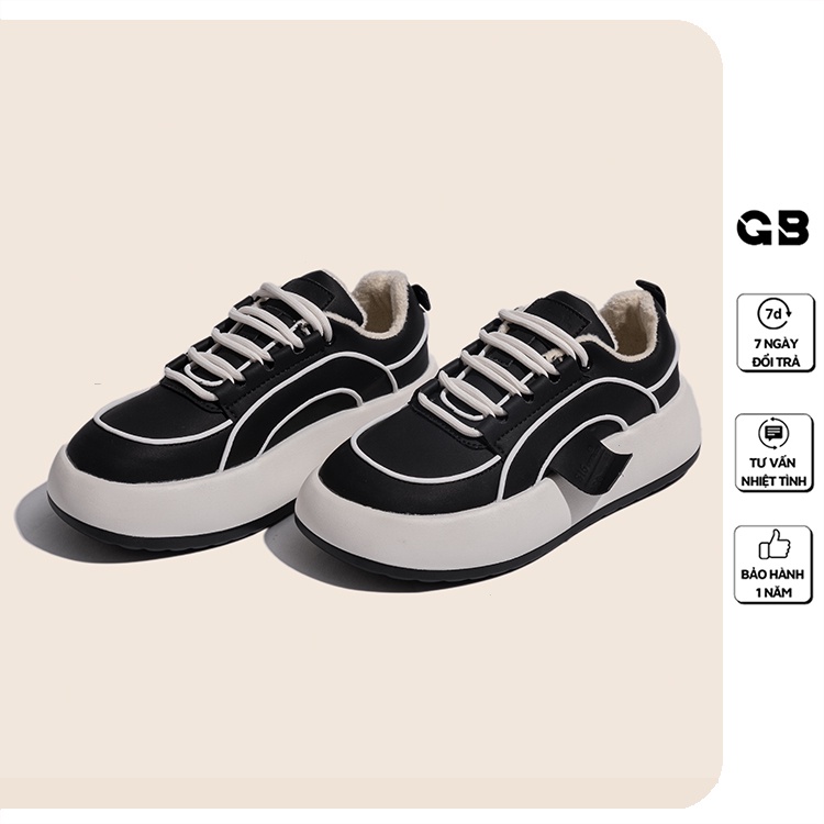 [Mã WABRMH99 giảm 12% đơn 99K]Giày Sneaker Nữ Đế Cao 3 cm Da PU Lót Vải Lông Mịn Siêu Nhẹ giayBOM L1632