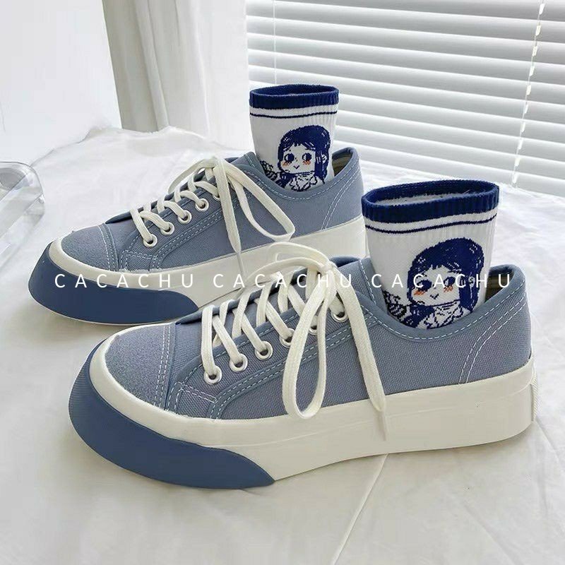 Giày thể thao nữ sneaker đế bánh mì độn đế 4cm vải canvas bata mới hot phong cách retro ulzzang đẹp cá tính CACACHU G014