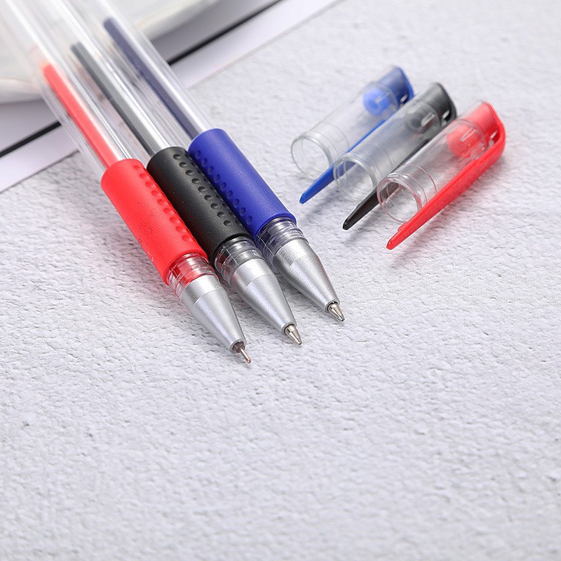 Bút bi ngòi tròn mực nước ba màu xanh, đen đỏ