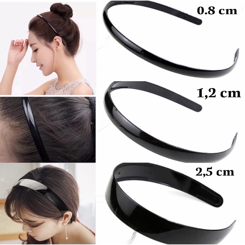 Bờm Cài Tóc Retro Hoạ Tiết Trơn Phong Cách Hàn Quốc