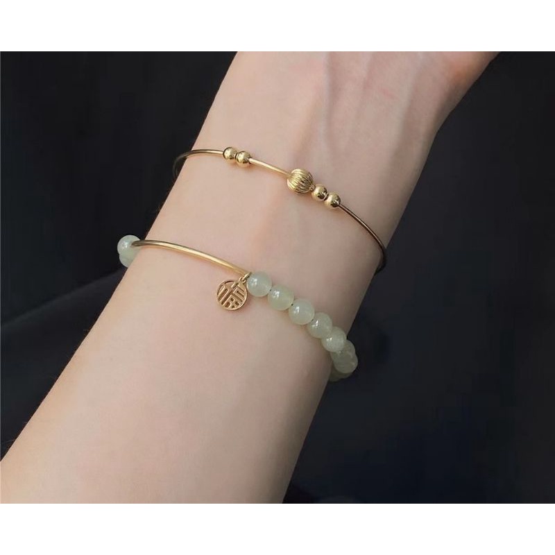 Vòng tay nữ mic charm đồng tâm cát tường cao cấp