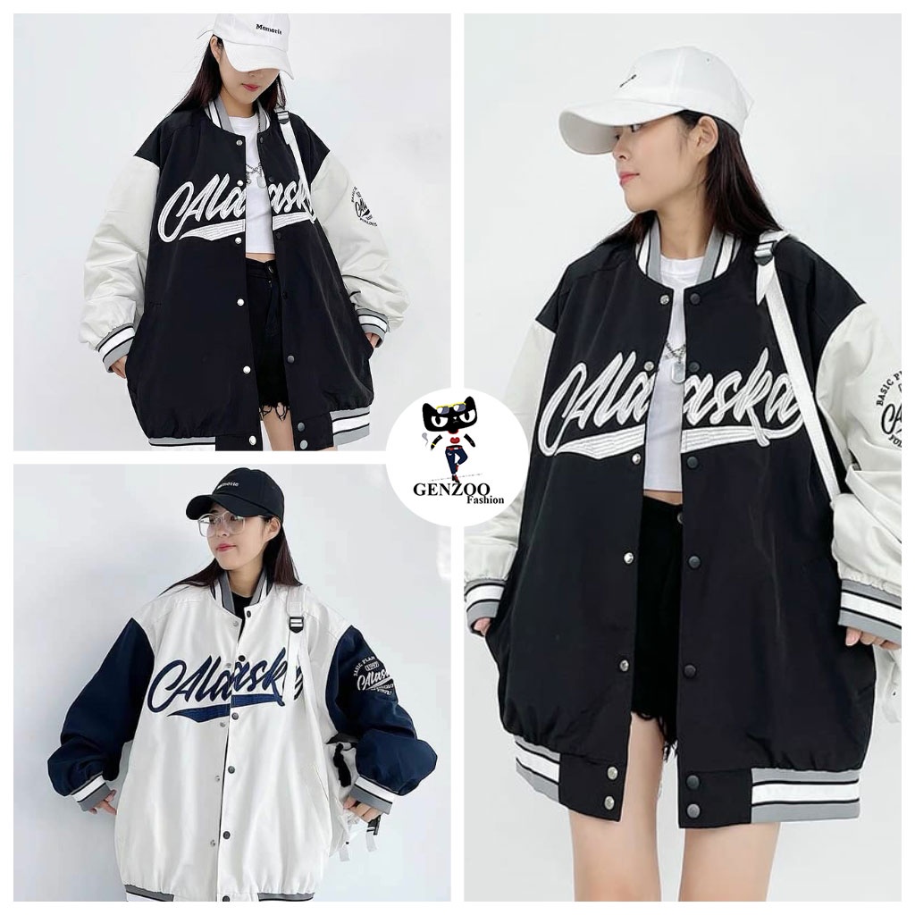 Áo khoác dù ALASKA Unisex phối tay form rộng 2 lớp Áo khoác Bomber hot trend cá tính - GEN_ZOO