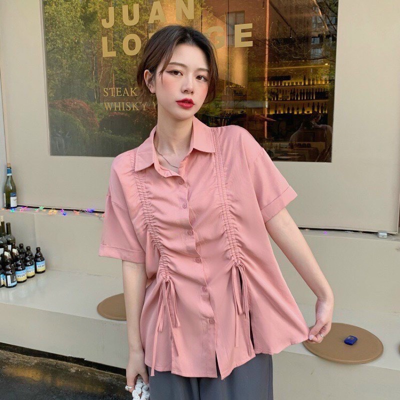 Áo sơ mi rút dây trước siêu xinh