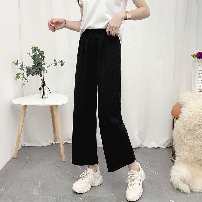 Quần dài nữ,quần ống rộng cạp chun nữ vải mềm mịn co giãn nhẹ QT14