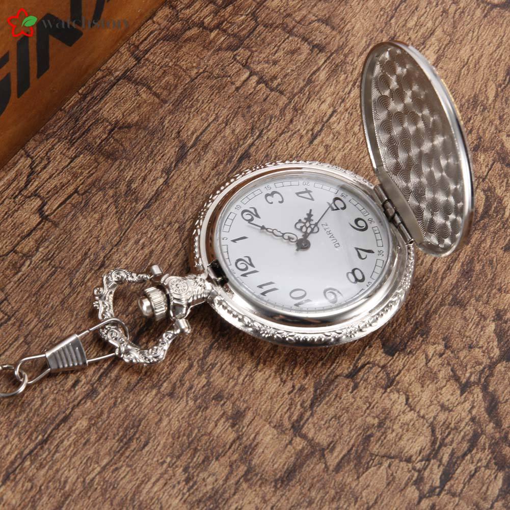 Đồng hồ quả quýt chạm khắc hình tàu biển phong cách vintage thời trang