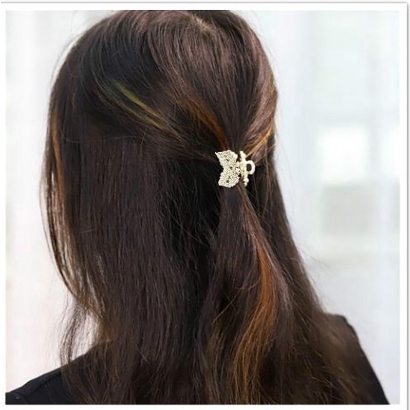 Kẹp tóc gấp tóc mini đỉnh đầu đính hạt sang trọng DTonline Đỉnh_vuongmien